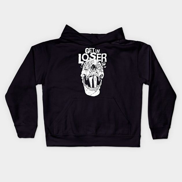 get in loser coffin soft grunge gothic goth aesthetic Kids Hoodie by A Comic Wizard